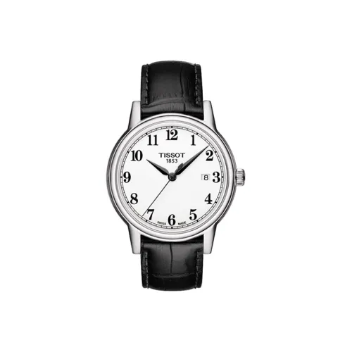 TISSOT Carlson Collection Кварцевый механизм Мужские часы Часы 40 мм Белый циферблат Корпус из нержавеющей стали Кожаный ремешок