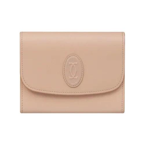 Cartier Кошелек из коровьей кожи Мини Женский Розовый Бежевый