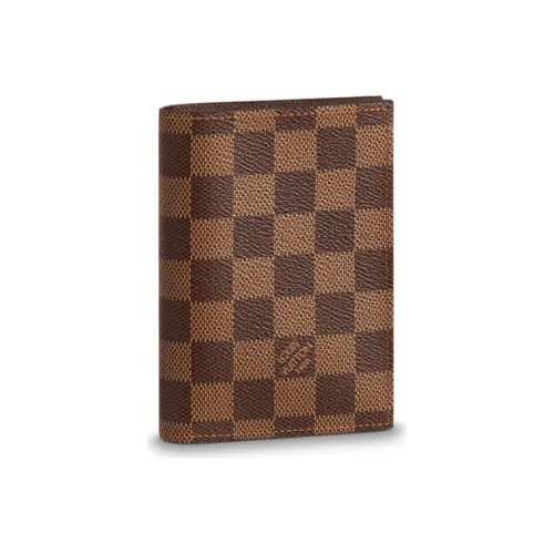 LOUIS VUITTON Кожа Кошелек Держатель для карт Держатель для паспорта Стандартный Мужской Коричневый