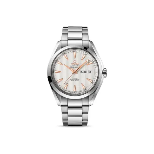 OMEGA AQUA TERRA 150 метров Автоматический Механический Механизм Мужские Часы Часы 43 мм Белый Циферблат Стальные Часы