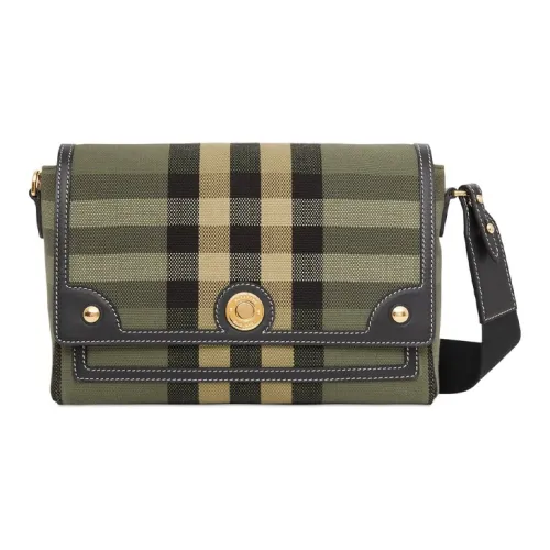 Burberry Canvas Leather Messenger Bag Canvas Bag Shoulder Bag Men's Green Burberry Холст Кожа Курьер Сумка Холст Сумка Сумка через плечо Мужская Зеленая