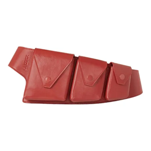 KENZO Кожа Ремень Бананка Унисекс Красный