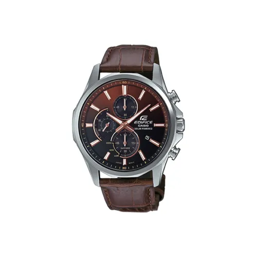 CASIO EDIFICE Кварцевый механизм натуральная кожа ремешок мужские часы циферблат часов кофе