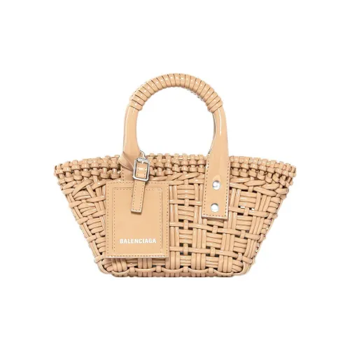 Balenciaga Bistro Полиуретан Корзинка-Сумка Переносная Плечевая Сумка через плечо Экстра Маленькая Женская Коричневая