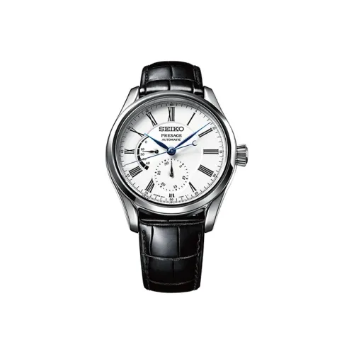SEIKO Pilot Series Presage Series Автоматический Механический Механизм Кожаный Ремешок Часы Мужские Серебристый Циферблат