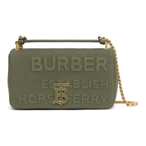 Burberry Horseferry Холст Хлопок Льняная ткань Lola Сумка Холст Сумка Плечевая Сумка Женская Яшма