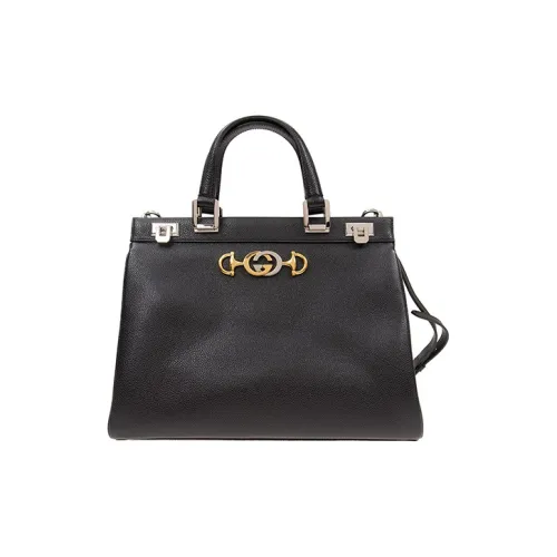 GUCCI Zumi Сумка через плечо из коровьей кожи средний размер женская черная