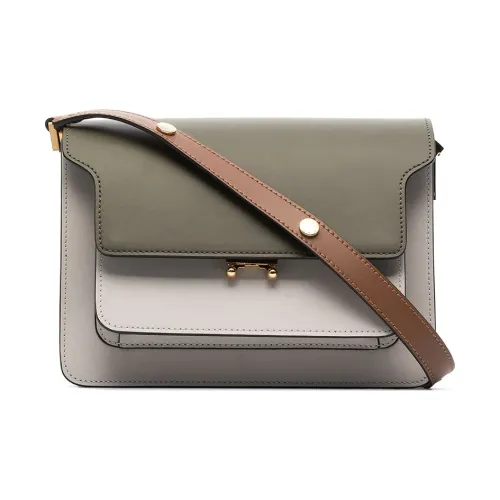 MARNI Основная часть Кожа Сумка на плечо Женская Серого цвета