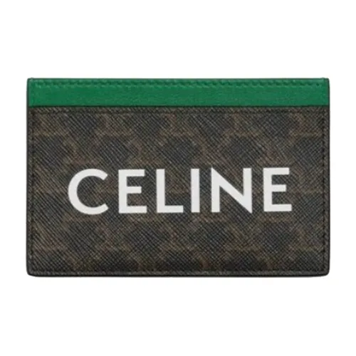 CELINE Triomphe Arc De Triomphe Холст Картхолдер Унисекс Умбра Зеленый