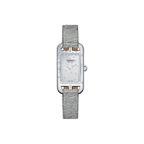 HERMES Nantucket Women's Watch Кварцевый механизм ремень из натуральной кожи серебристый циферблат