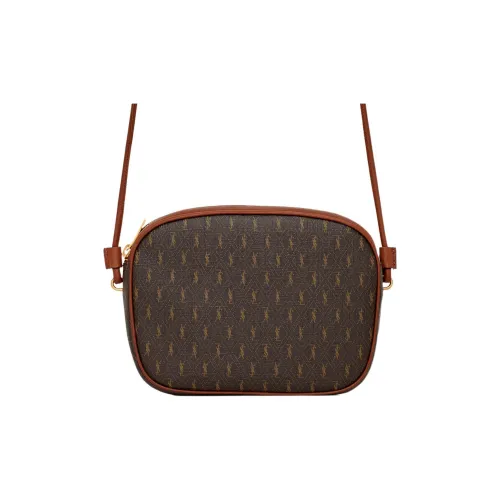 SAINT LAURENT Холст и кожа Canvas Сумка Camera Сумка Сумка через плечо Сумка на плечо Женская Каштаново-коричневый