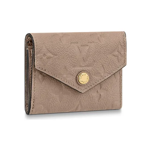 LOUIS VUITTON Тисненый Мягкий Коровья Кожа Кошелек Женские Серый