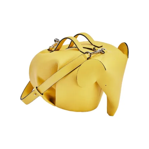 LOEWE Телячья кожа Little Elephant Сумка Ручная через плечо Сумка Обычная Унисекс Желтый Конфетный
