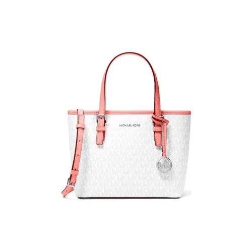 MICHAEL KORS Jet Set Холст Тоут Сумка Сумка для покупок Сумка через плечо Сумка мини Женская Белая Розовая Edge