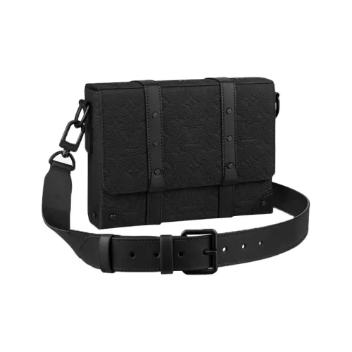 LOUIS VUITTON Основная часть Коровья кожа Мягкая Коробка Маленькая квадратная сумка Сумка через плечо Сумка для доставки Мужская Черная