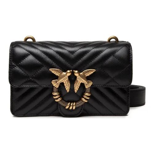 PINKO SIMPLY Коровья кожа Swallow Сумка Сумка через плечо Мини Женская Черная
