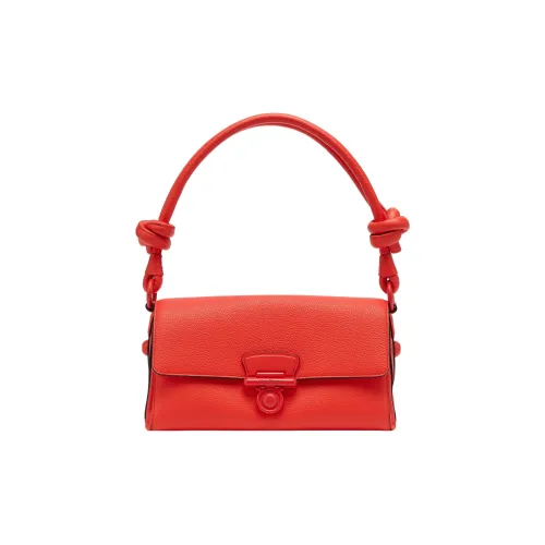 FERRAGAMO GLAM Корова Кожа Плечевая Сумка Сумка Сумка через плечо Женская Красная