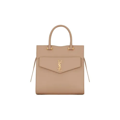 SAINT LAURENT Рельефная тисненая кожа маленькая сумка женский темный бежевый