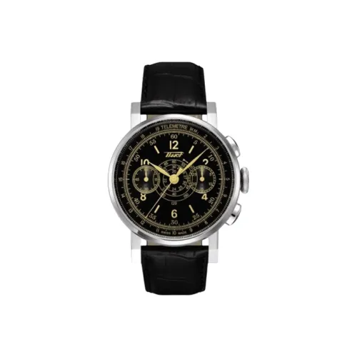 TISSOT Heritage 2009 Collection Автоматический Механический Механизм Мужские Часы Часы 40 мм Черный Циферблат Кожаный Ремешок