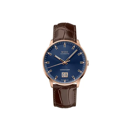 MIDO Commander Автоматический Механический Механизм Мужские Часы Часы 42 мм Синий Циферблат
