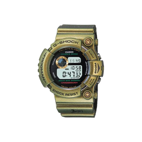 CASIO G SHOCK Frogman Коллекция Кварцевый механизм Смольный ремешок Часы Мужские Золотистый циферблат