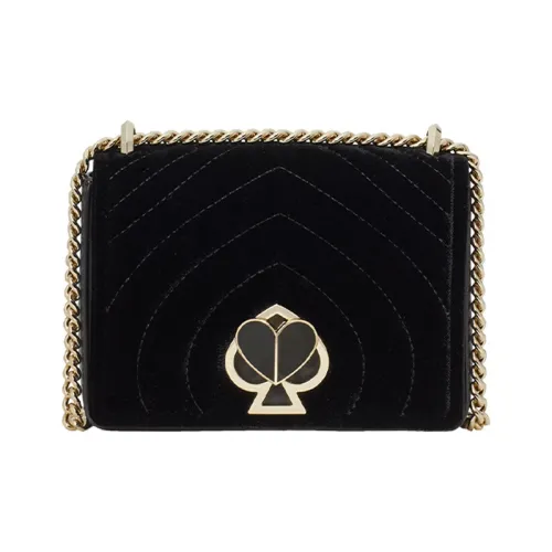 Kate Spade Велюр с кожаными вставками сумка через плечо маленькая женская черная