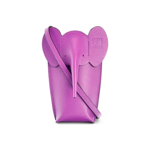 LOEWE Elephant Pocket Телячья кожа Чехол для телефона Женские Ярко-фиолетовый