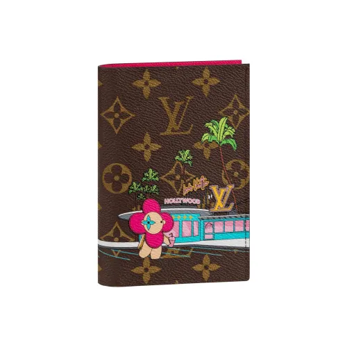 LOUIS VUITTON Hollywood Коллаборация Холст Паспорт Кошелек Женские Коричневый Монограмма