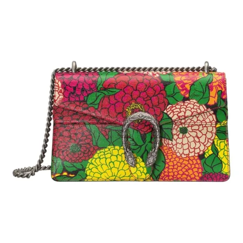 GUCCI Dionysus Замшевая тканевая сумка через плечо сумка через плечо женская фуксия многоцветная