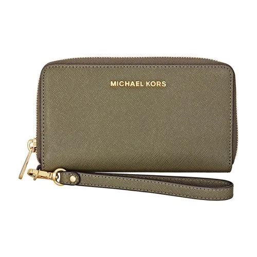 MICHAEL KORS MICHAEL KORS Handbag Collection Jet Set Travel Коровья кожа Кошелек Клатч Мини Женские Оливковый