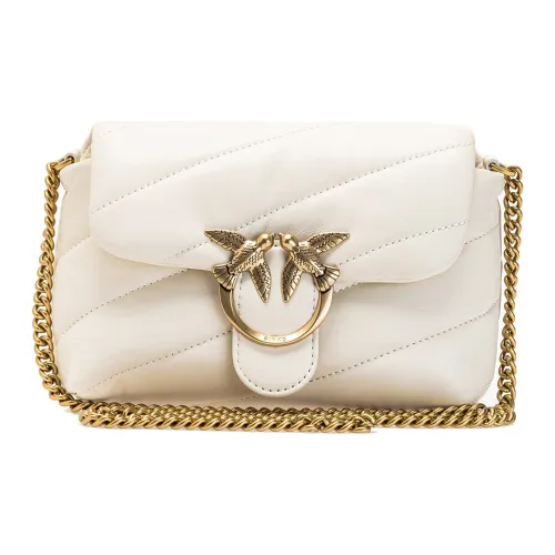 PINKO Puff Классический Овчина Bird Сумка Swallow Сумка Сумка через плечо Women's White