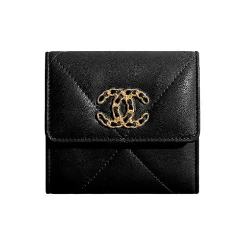 CHANEL 19Bag Sheepskin Wallet Small Unisex Black CHANEL 19Bag Овчина Кошелек Маленький Унисекс Черный