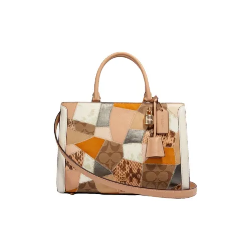 COACH Коровья кожа Портативная сумка через плечо сумка на плечо средний размер женский смешанный цвет