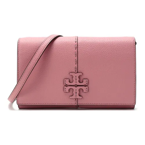 TORY BURCH McGraw Коровья кожа Клатч Сумка на плечо Мини Женские Мулан Розовый
