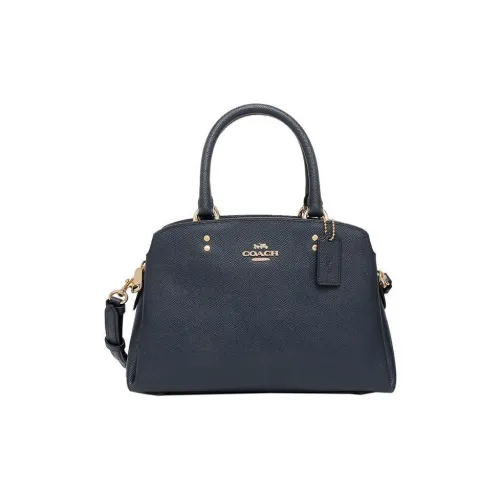 COACH Кожа Одно плечо Через плечо Доска для ноутбука Сумка Маленькая Женская Полночь Синий
