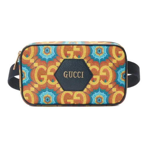 GUCCI Canvas с кожаными вставками сумка через плечо сумка на плечо сумка через плечо сумка на пояс унисекс синий оранжевый