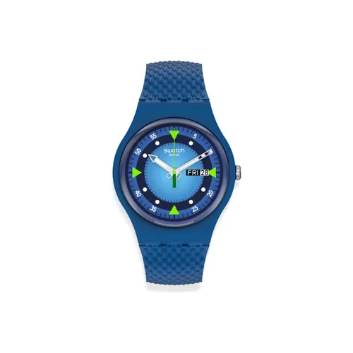 Swatch Quartz Механизм Унисекс Часы 41 мм Синий Циферблат Bio-Based Материал Корпус Часов Bio-Based Материал Ремешок SO29N701