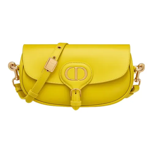 DIOR Bobby Гладкая коровья кожа Полумесяц Сумка Сумка через плечо Сумка через плечо Женская Горчично-желтая