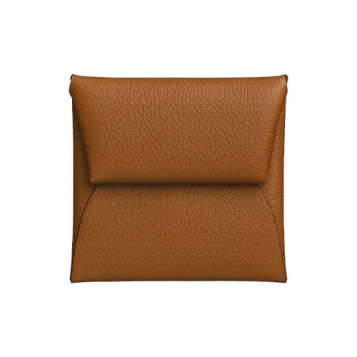 HERMES Bastia Кошелек из коровьей кожи Женские Weimar Бежевый