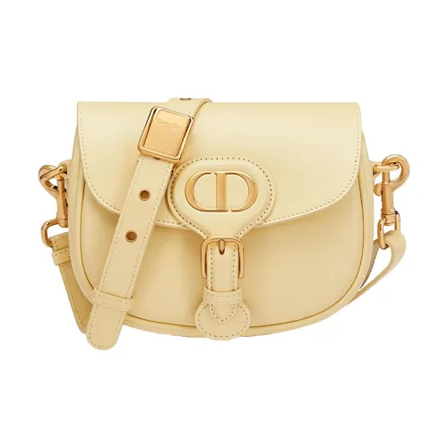 DIOR Bobby Гладкая коровья кожа Сумка через плечо Маленькая Женская Светло-желтая