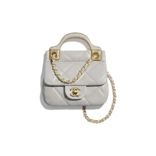 CHANEL Mini сумка из коровьей кожи сумка с клапаном сумка через плечо держатель для карт женский серый