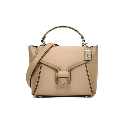 COACH Courier Кожа Сумка Сумка через плечо Женская Овсяный