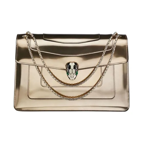 BVLGARI Serpenti Forever Сумка из коровьей кожи с цепочкой сумка через плечо сумка на плечо женская светло-золотая