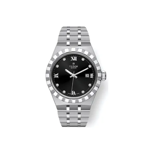 TUDOR Royal Collection Автоматический Механический Механизм Женские Часы 28 мм Черный Циферблат Матовый Стальной Корпус Часов Стальной Ремешок