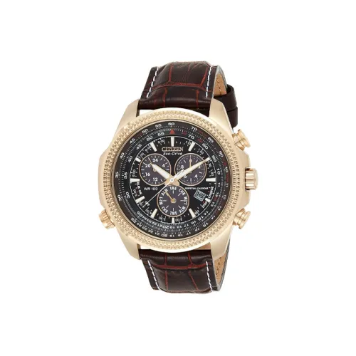 CITIZEN Ecology Drive Collection Кварцевый механизм Естественная кожа Ремешок Часы 48 мм Мужские часы Черный циферблат