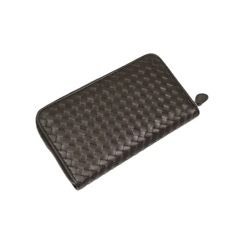 Bottega Veneta Sheepskin Leather Clutch Wallet Men's Brown