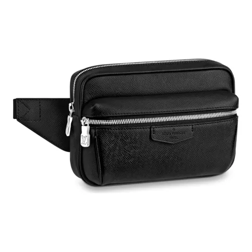 LOUIS VUITTON Outdoor Корова Кожа Sling Сумка Одно Плечо Через Плечо Бананка Мужская Черная