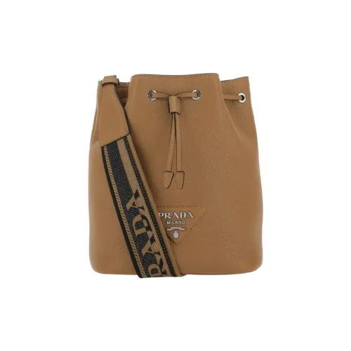 PRADA Кожа Ведрообразная Сумка Сумка через плечо Женская Коричневая