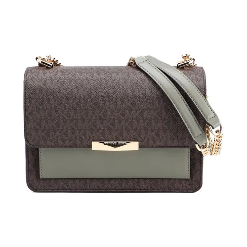 MICHAEL KORS Нефритовая кожа Коровья кожа Сумка через плечо Большая Женская Армейский зеленый и Коричневый