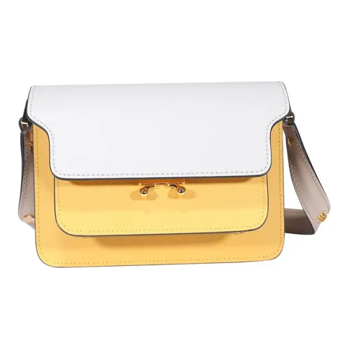 MARNI Основная часть Коровья кожа Аккордеонная сумка Сумки через плечо Сумка на плечо Женская Желтая и Серая